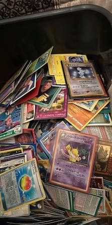 Bins full of Pokemon cards